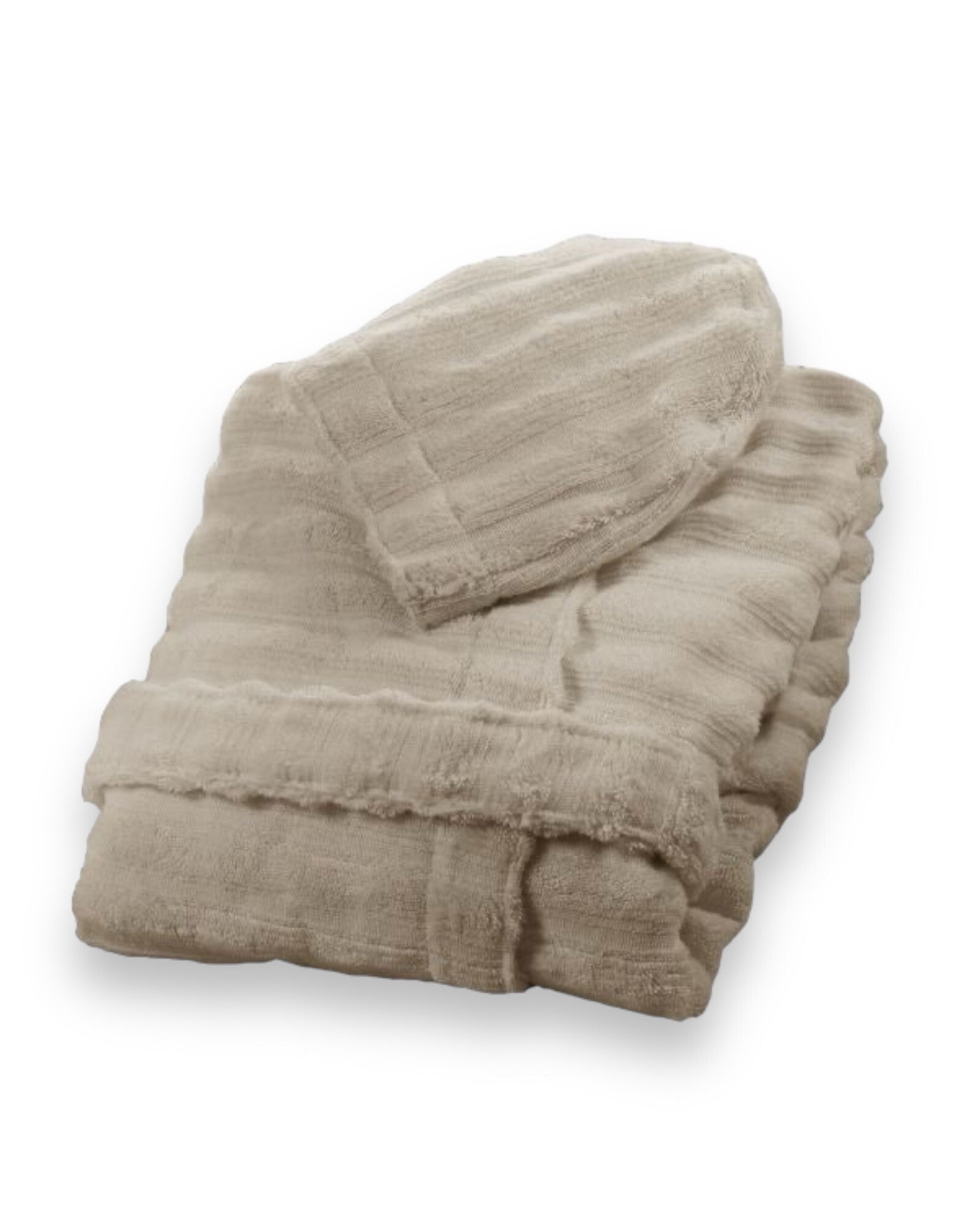 Carrara Luxury Unisex Bathrobe in 100% Cotton Terry Cloth. Sand